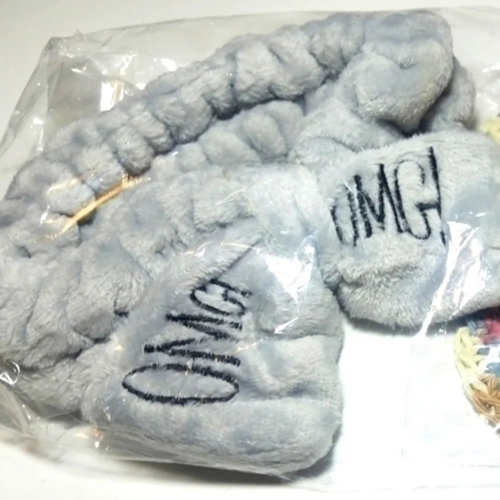 OMG Spa Headband Face Scrubbie Bundle